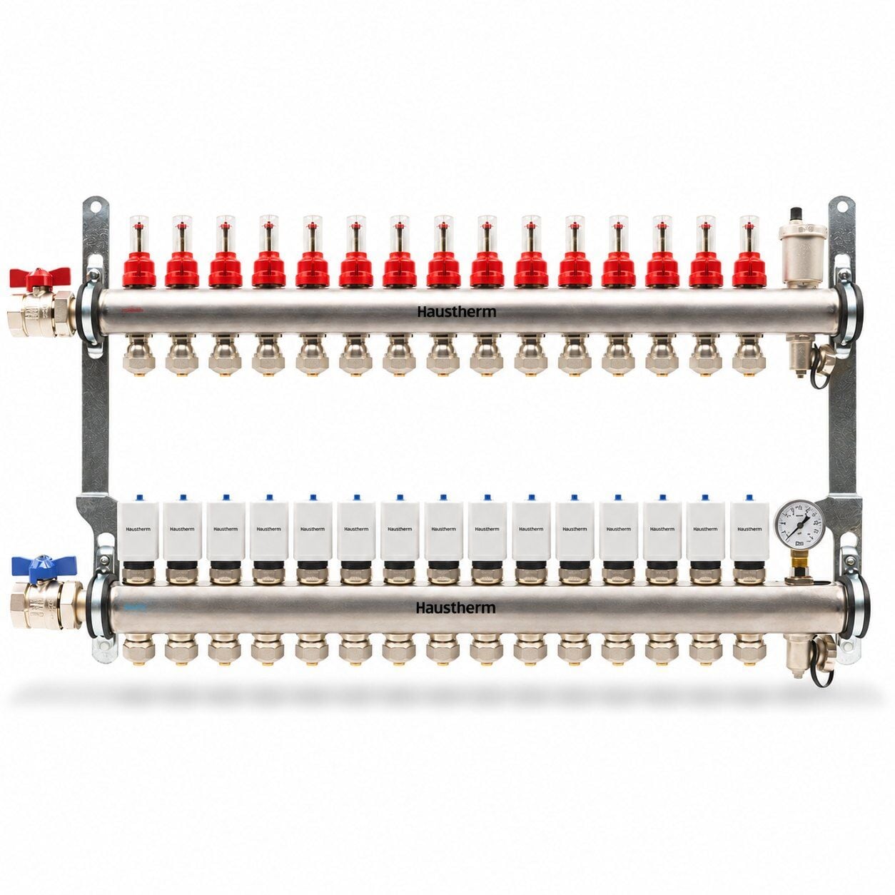 HausTherm Debi Ayarlı Kollektör Seti - Manifold Seti - Paslanmaz Çelik 15'li