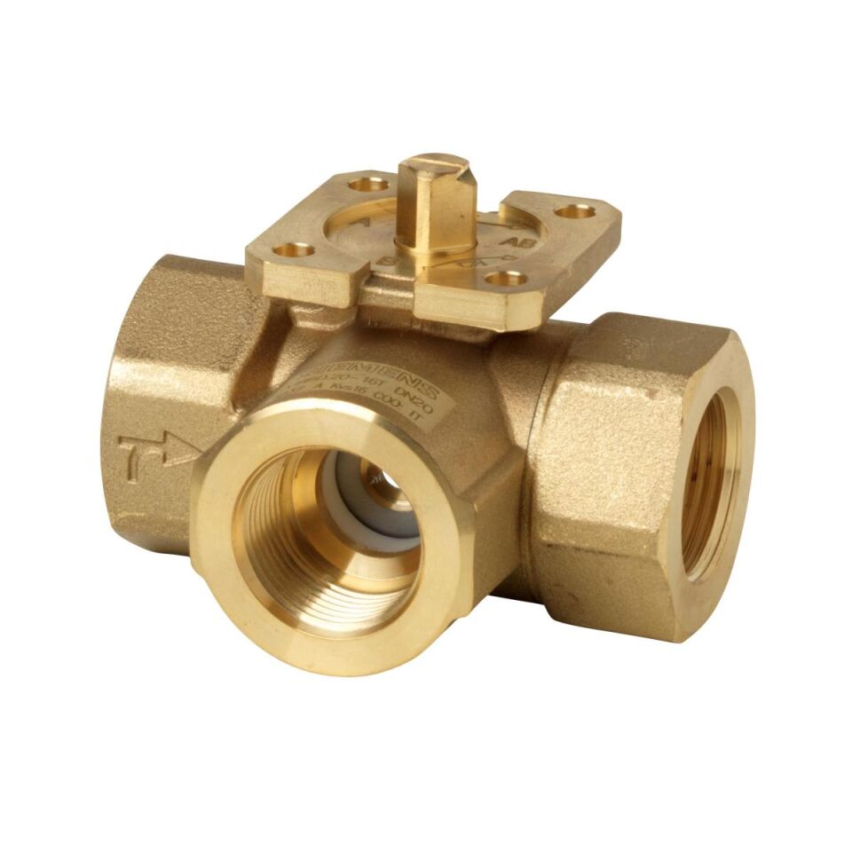 Siemens VBI60 İç Dişli 3 Yollu Yön Değiştirme Küresel Vanası PN40 DN20 (¾”)