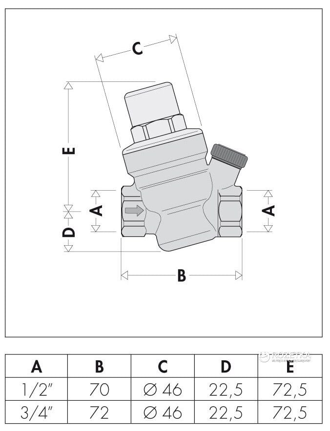 1'' Basınç Düşürücü Manometreli Vana - CALEFFİ - 535061