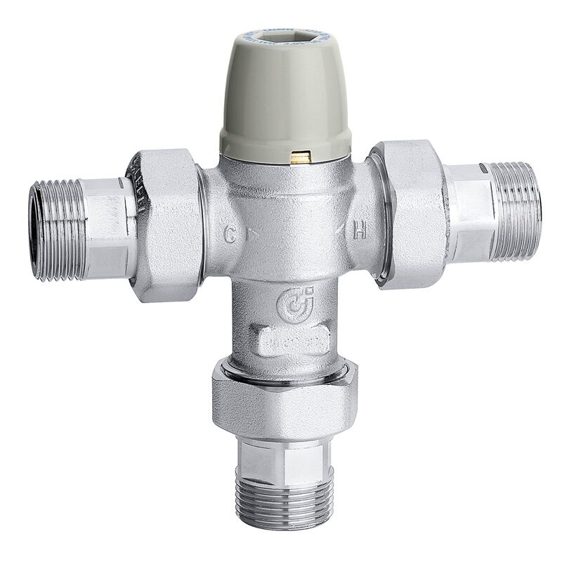 Caleffi 5213 Serisi Ayarlanabilir Termostatik Karışım Vanası – Çekvalfli ve Filtreli DN15 (½”)