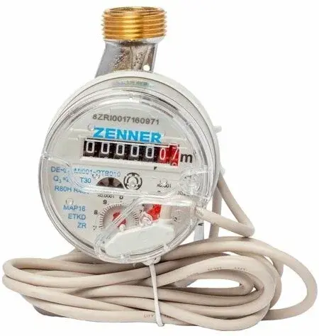 Minol Zenner ETKD DN20 Tek Hüzmeli Soğuk Su Sayacı 130 mm Sayaç & 1 lt / Pulse Modül