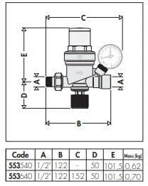 1/2 Otomatik Doldurma Ünitesi Manometreli (Basınç Saatli) - CALEFFİ - 553640