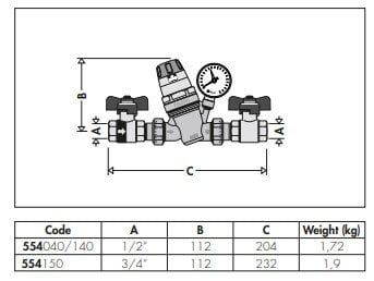 3/4 Otomatik Doldurma Ünitesi Manometreli (Basınç Saatli) CALEFFİ - 554150