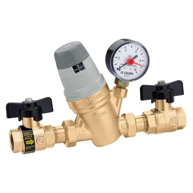 Caleffi 554 Serisi Otomatik Doldurma Ünitesi 1/2” – Manometreli, Çift Kesme Vanalı