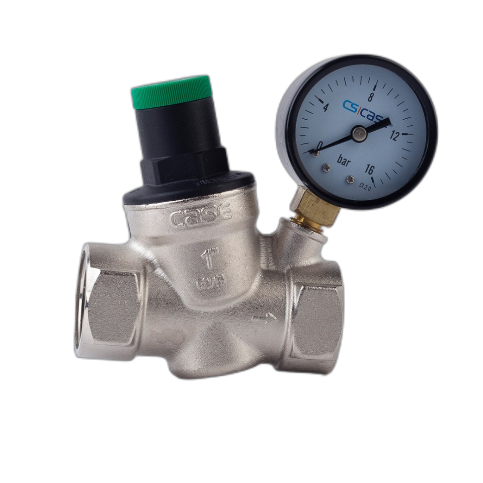 CASE - Basınç Düşürücü Manometreli Vana (Değiştirilebilir Filtreli Kartuş)