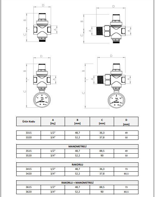 CASE - Minyon Basınç Düşürücü Vana