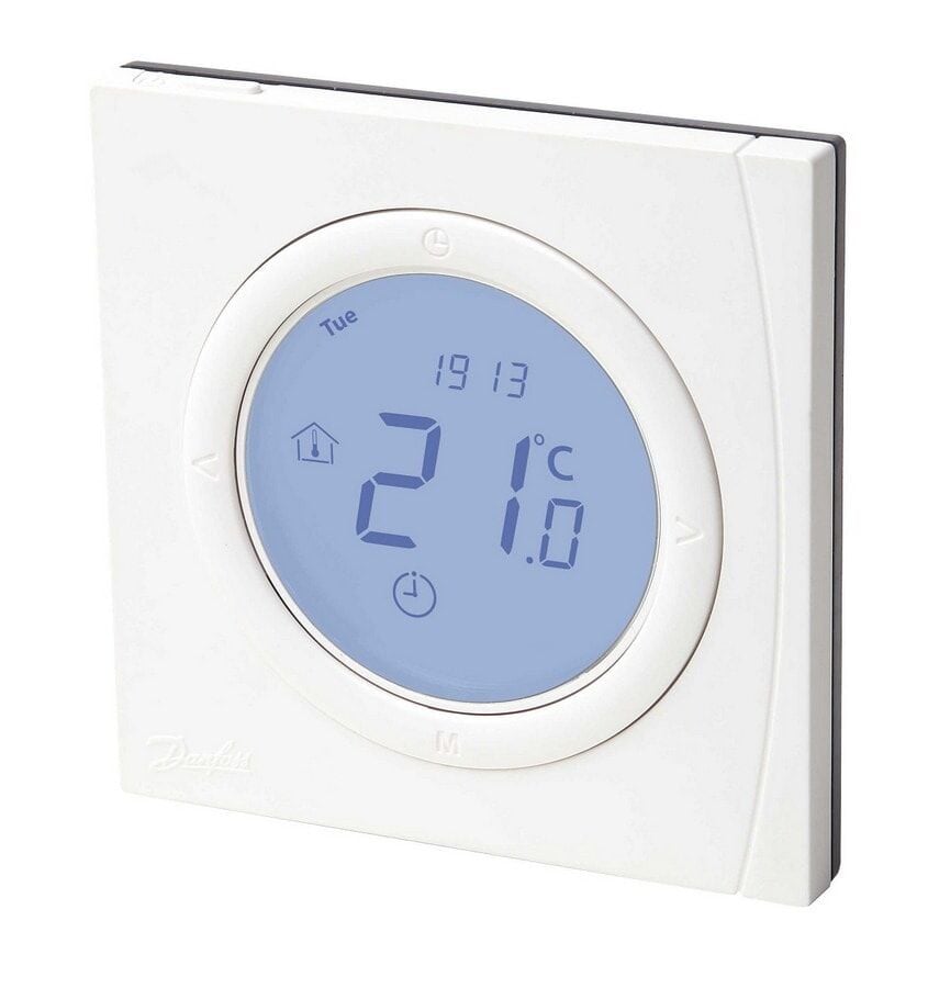Danfoss WT-P Basic Plus 2 Oda Termostatı 230V, Dijital programlanabilir; Zemin sensör opsiyonu; Sıva altı
