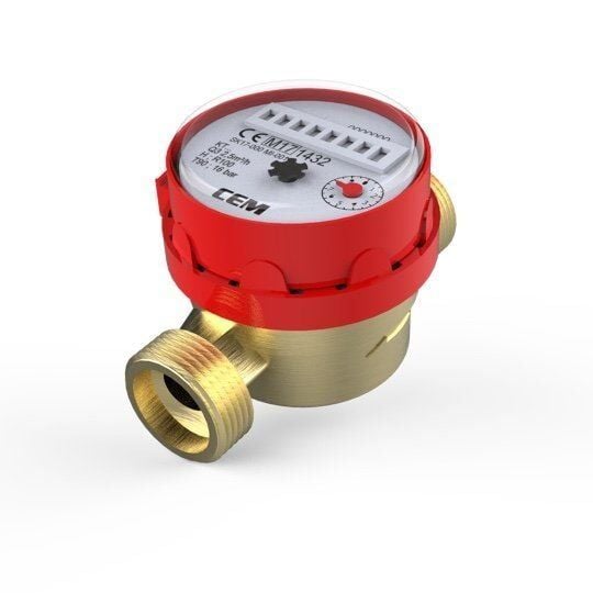 CEM KT13 DN20 Tek Hüzmeli Kuru Tip Sıcak Su Sayacı 110 mm