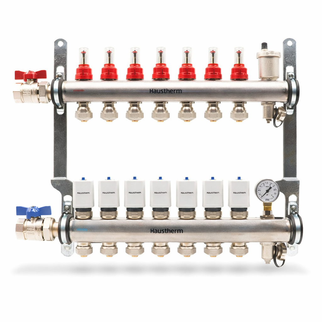 HausTherm Debi Ayarlı Kollektör Seti - Manifold Seti - Paslanmaz Çelik