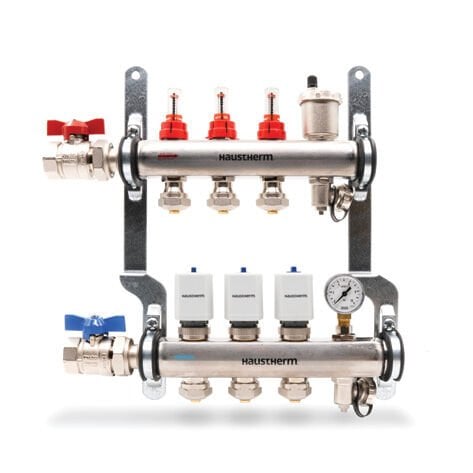 HausTherm Debi Ayarlı Kollektör Seti - Manifold Seti - Paslanmaz Çelik