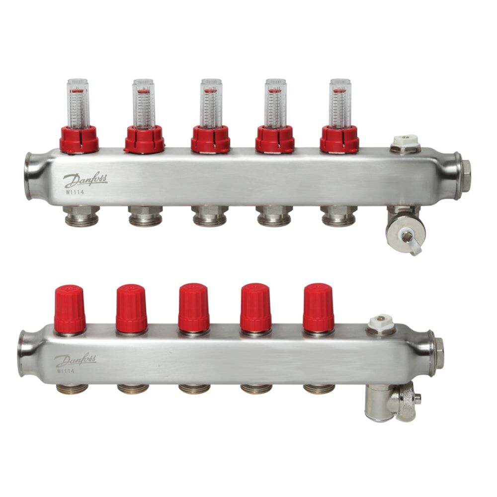 Danfoss SSM Otomasyona Uygun Debimetreli Paslanmaz Çelik Kollektör SSM-F (6 bar) - 5'li