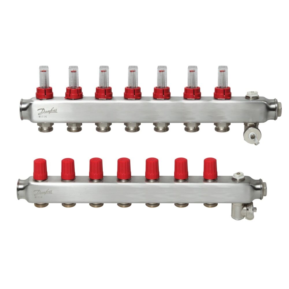 Danfoss SSM Otomasyona Uygun Debimetreli Paslanmaz Çelik Kollektör SSM-F (6 bar) - 7'li