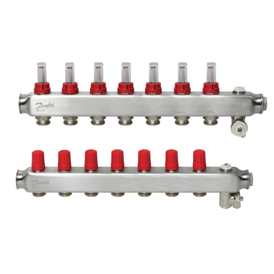 Danfoss SSM Otomasyona Uygun Debimetreli Paslanmaz Çelik Kollektör SSM-F (6 bar) - 7'li