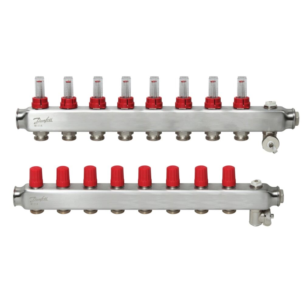 Danfoss SSM Otomasyona Uygun Debimetreli Paslanmaz Çelik Kollektör SSM-F (6 bar) - 8'li