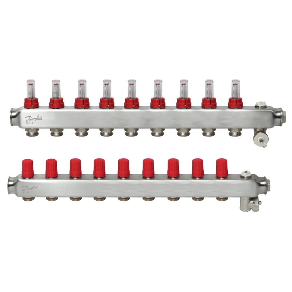 Danfoss SSM Otomasyona Uygun Debimetreli Paslanmaz Çelik Kollektör SSM-F (6 bar) - 9'lu