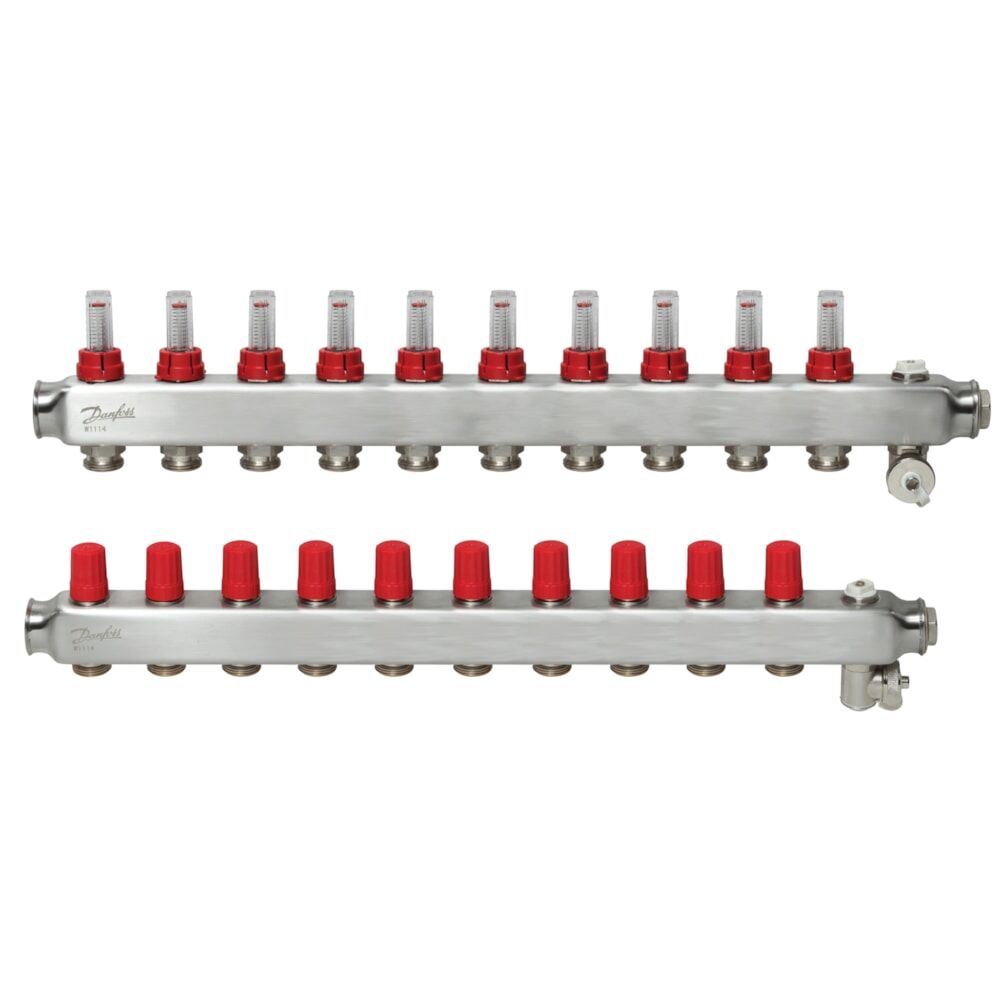 Danfoss SSM Otomasyona Uygun Debimetreli Paslanmaz Çelik Kollektör SSM-F (6 bar) - 10'lu