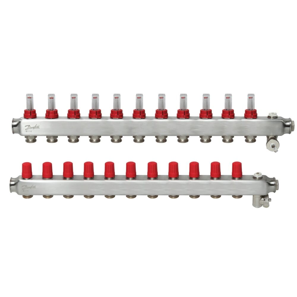 Danfoss SSM Otomasyona Uygun Debimetreli Paslanmaz Çelik Kollektör SSM-F (6 bar) - 11'li
