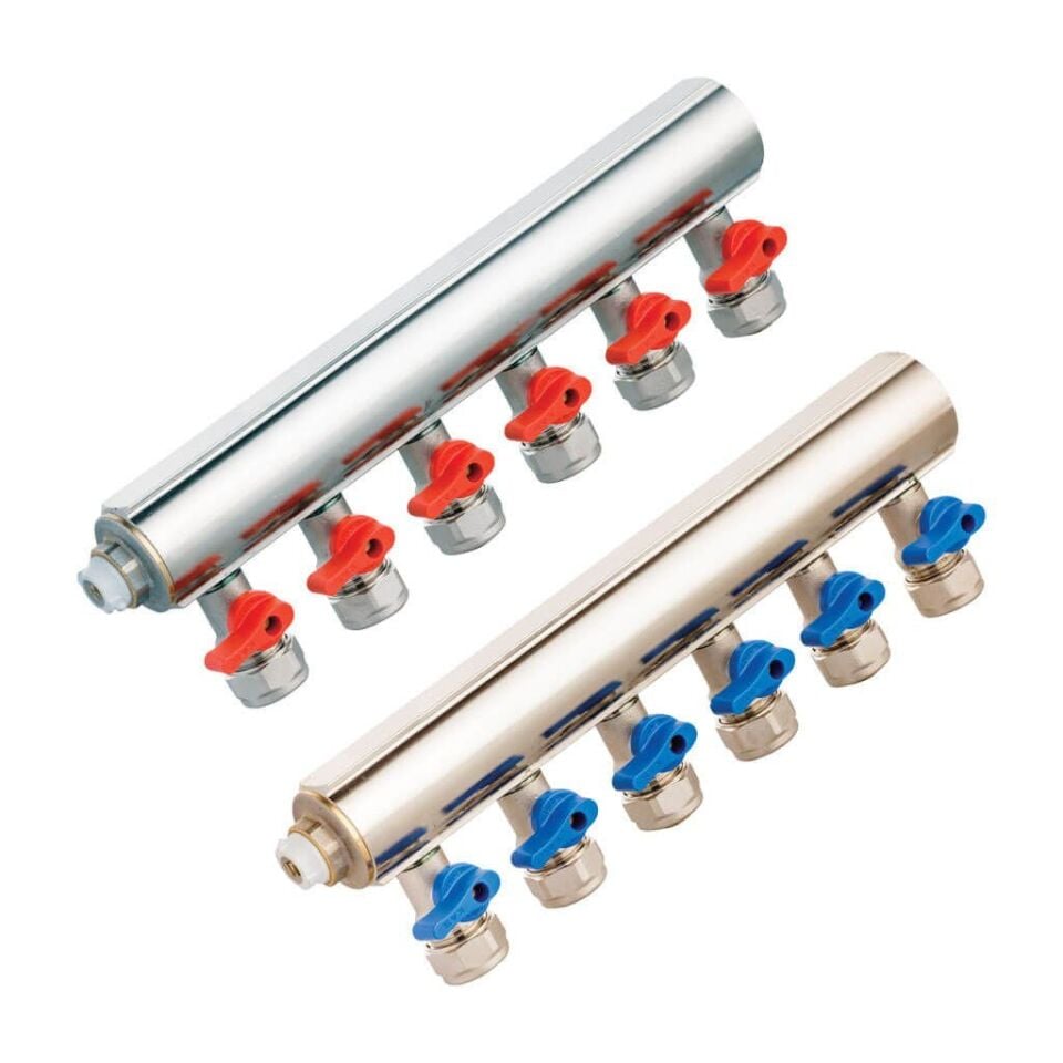 KAS - 3/8''  Mini Pirinç  Vanalı Kollektör (Adet)