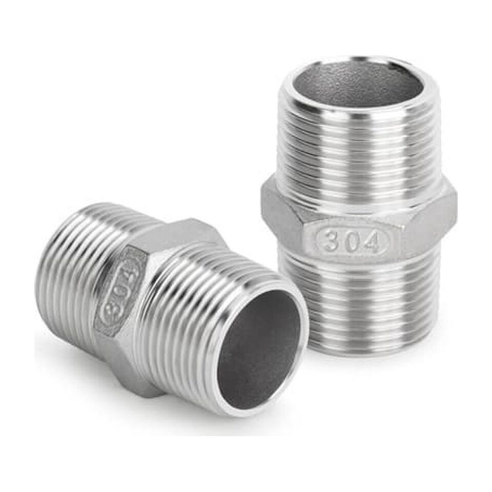 NVS AISI 304 Paslanmaz Çelik Altıgen Nipel (Hex)