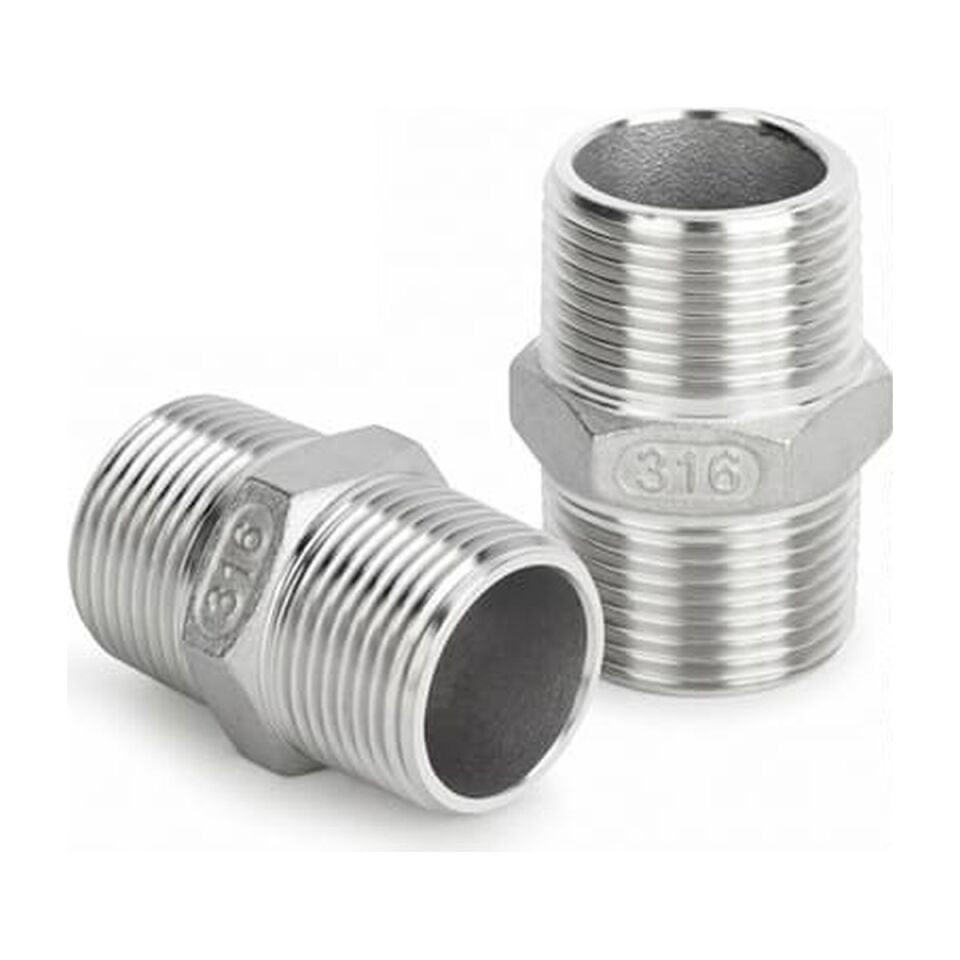 NVS AISI 316 Paslanmaz Çelik Altıgen Nipel (Hex)