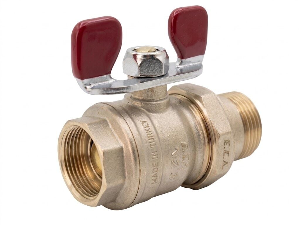 ECA PN25 Butterfly-Handle Ball Valve, Union Type