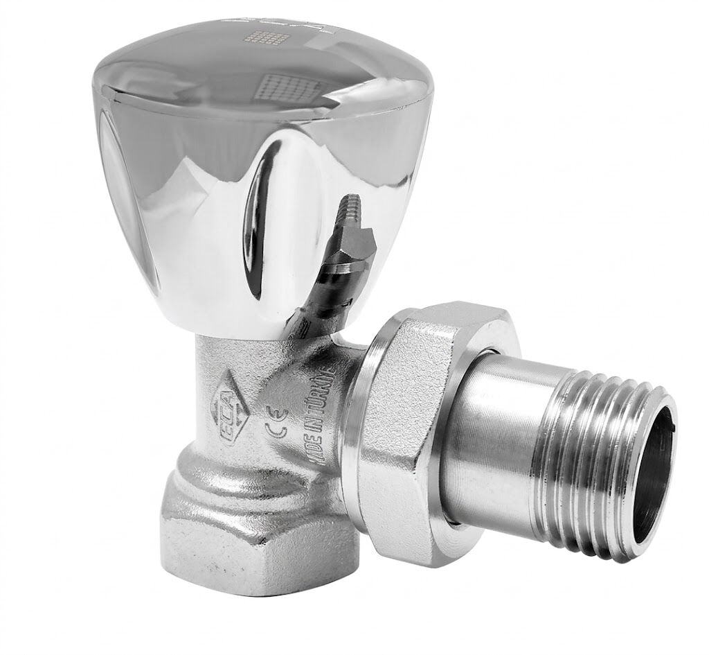 ECA Radyatör Valfi, Krom Kaplamalı, Köşe 1/2''