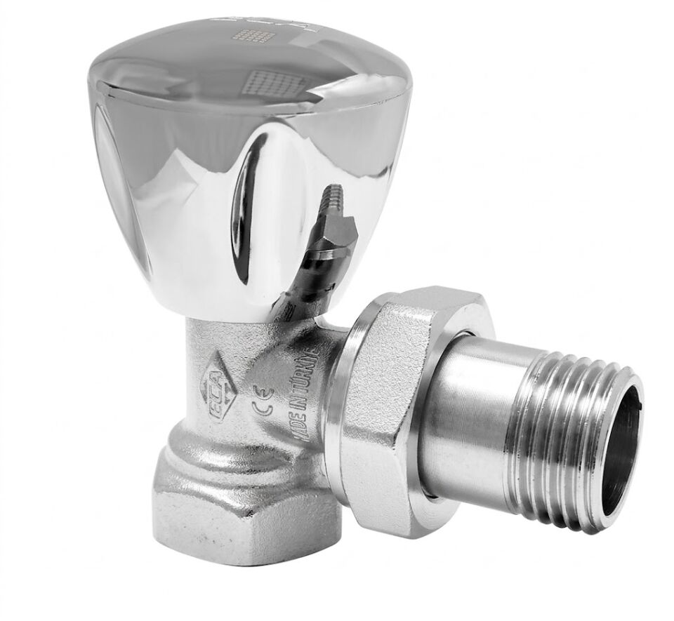 ECA Radyatör Valfi, Krom Kaplamalı, Köşe 1/2''