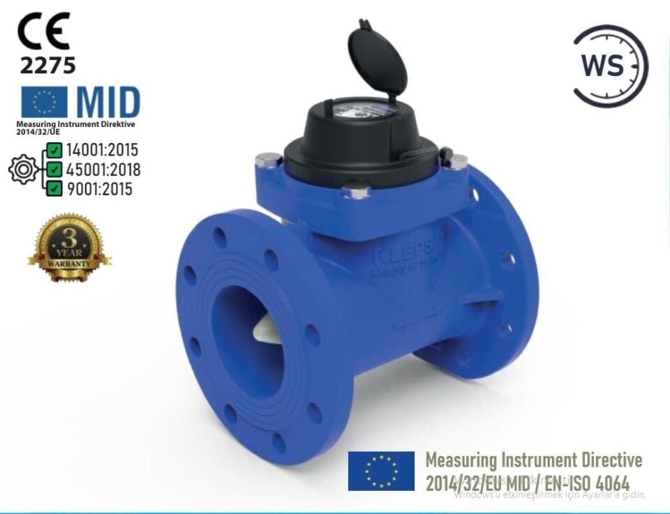 KLEPSAN - Woltman Tipi Su Sayacı (BÜYÜK ÇAP)