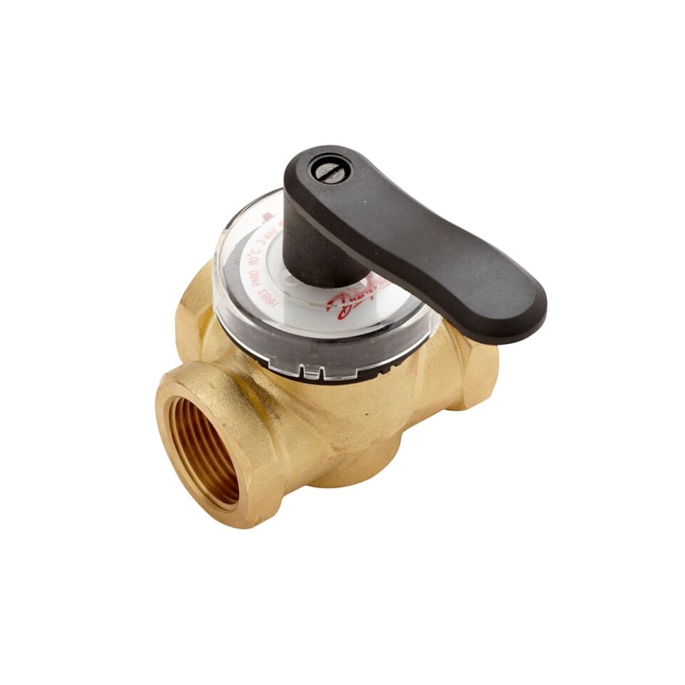 Danfoss HRB 3 PN10 3 Yollu İç Dişli Pirinç Döner Vana Gövdesi