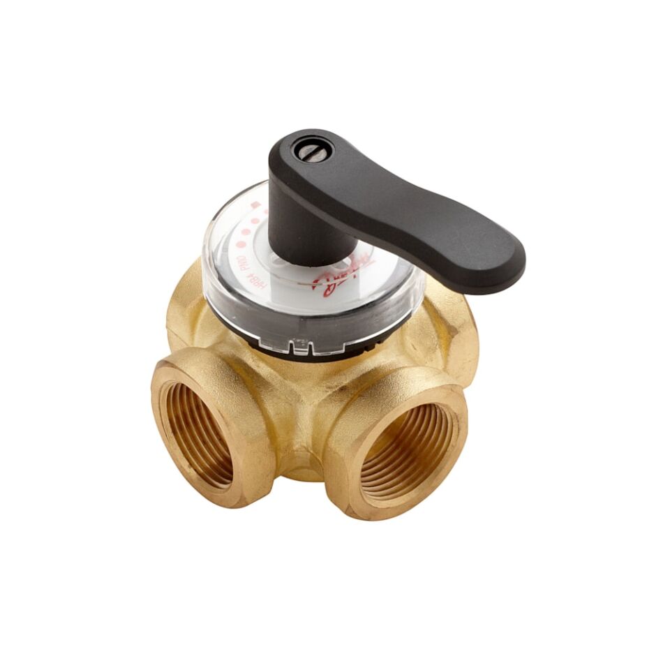 Danfoss HRB 3 PN10 3 Yollu İç Dişli Pirinç Döner Vana Gövdesi DN25 (1”)