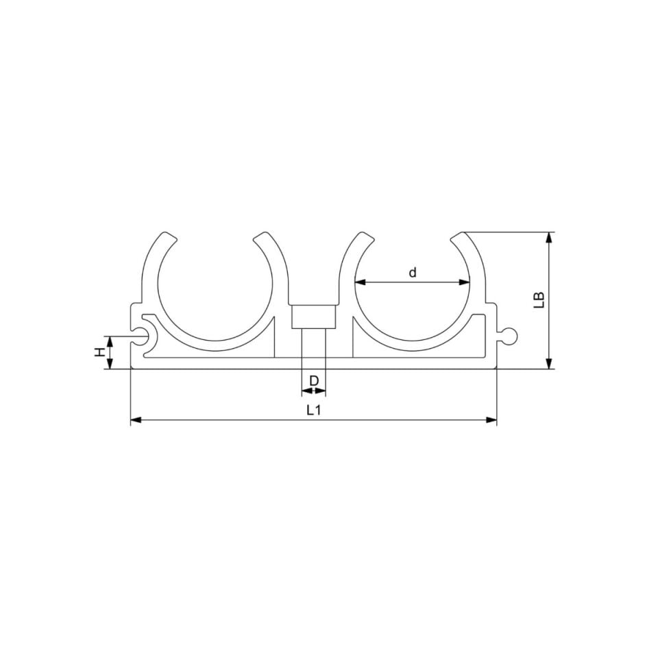 GF+ Aquasystem PP-R Pipe Clip (Double)