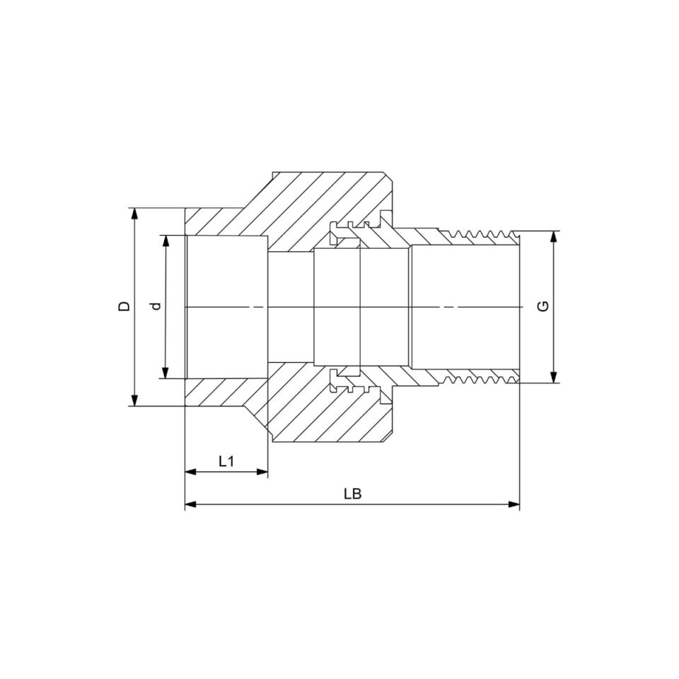 GF+ Aquasystem PP-R Male Threaded Adapter (Hexagon)