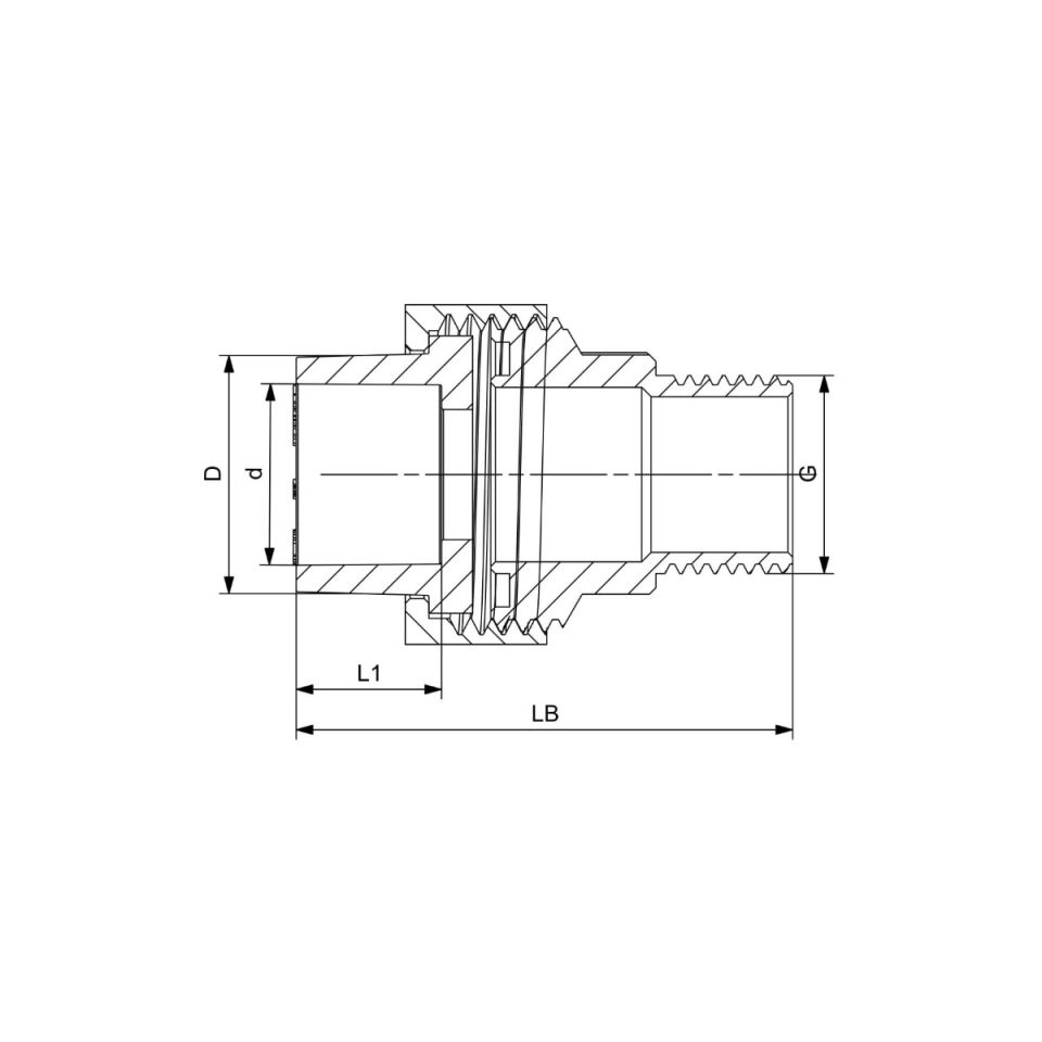GF+ Aquasystem PP-R Male Threaded Transition Union with Loose Nut (Hexagon)