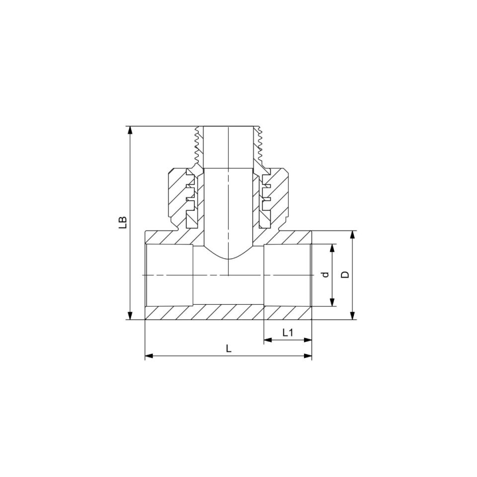 GF+ Aquasystem PP-R Male Threaded Tee 20 mm - 1/2″