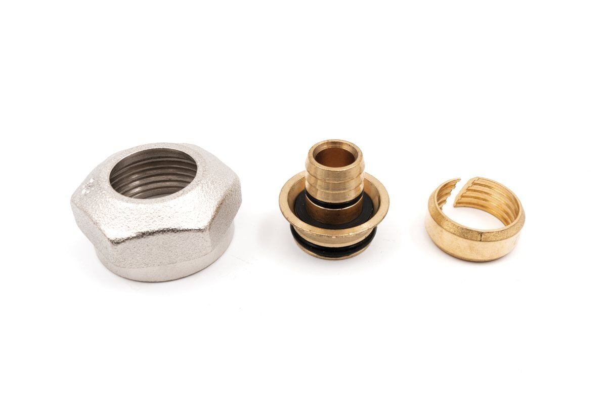 Haustherm Boru Bağlantı Rakoru 16 × 2,0 — 3/4'' İç Dişli, Pirinç