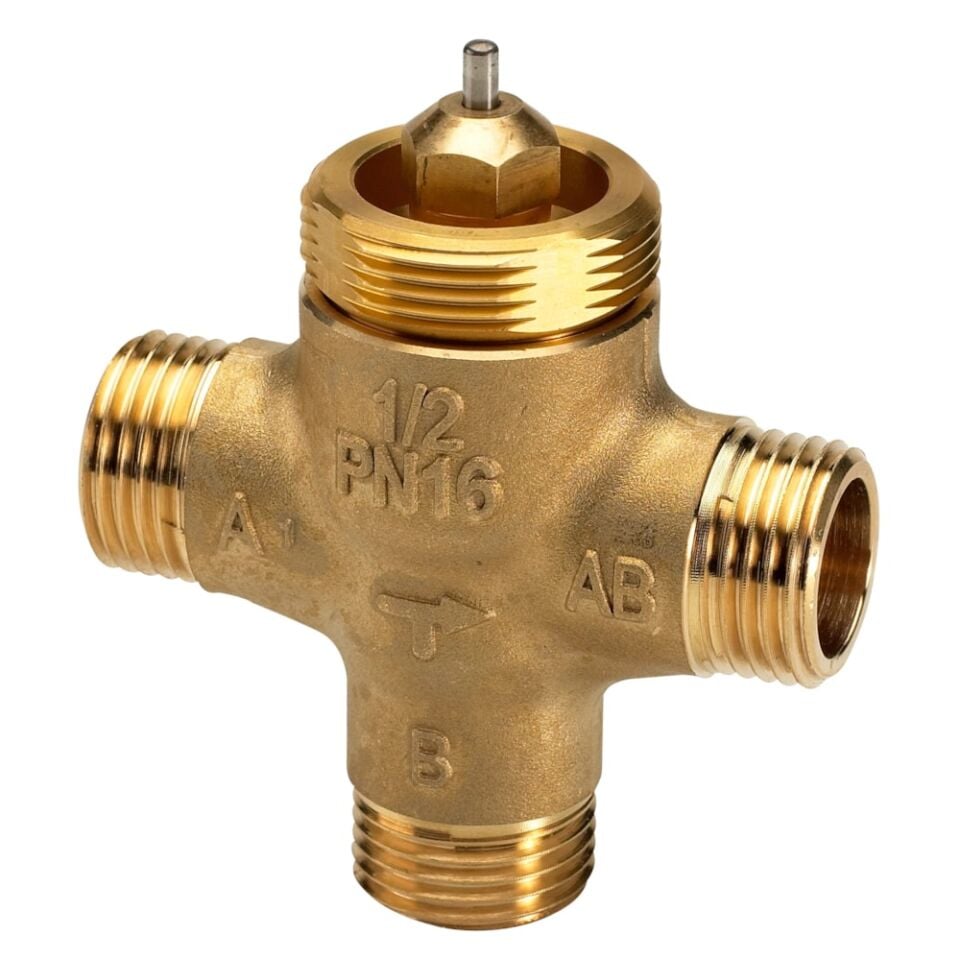 Danfoss VZL 3 PN16 dış dişli pirinç 3 yollu vana gövdesi DN15 (½”)