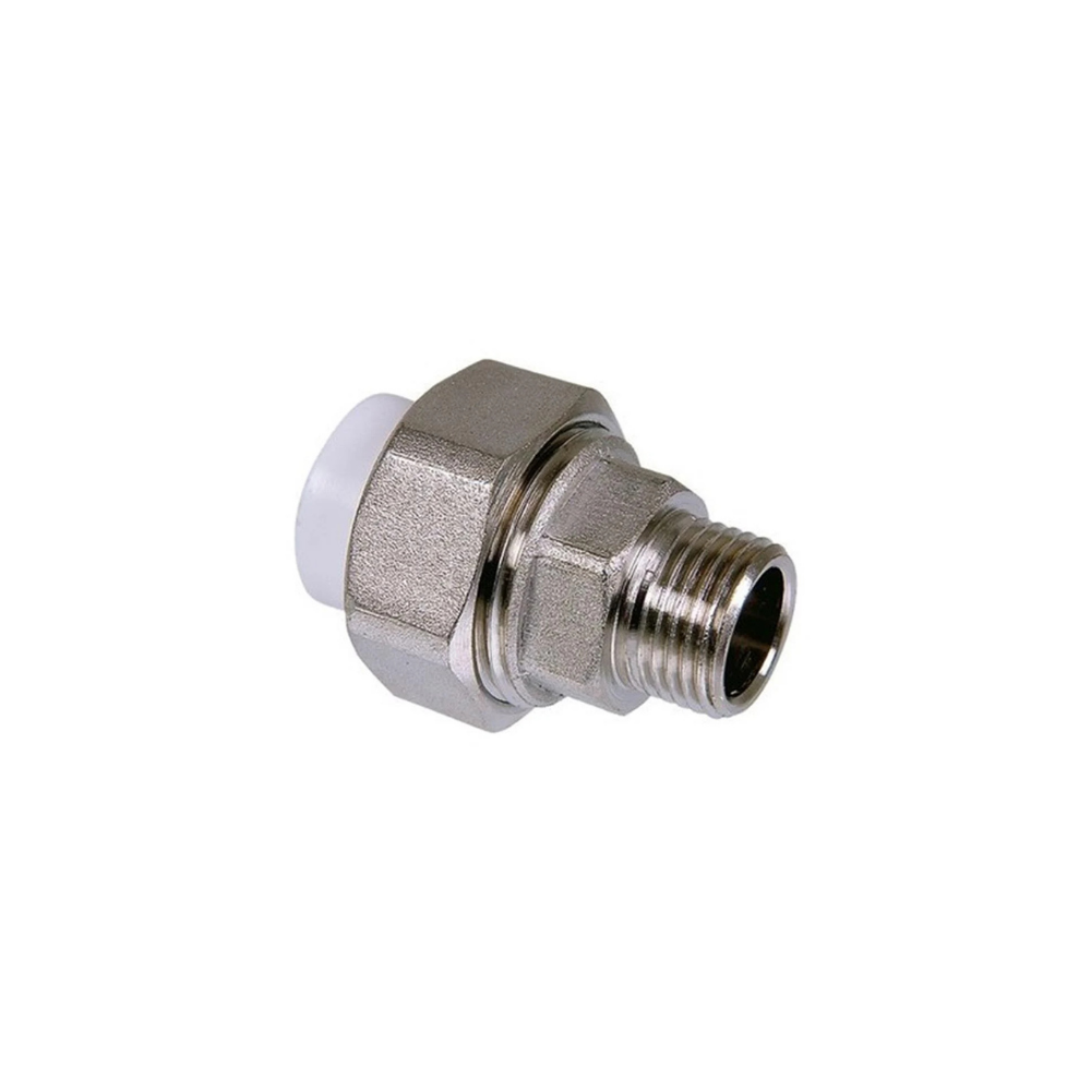 PP-R Altı Köşe Oynar Başlıklı Dış Dişli Rakor 20 mm - 1/2''