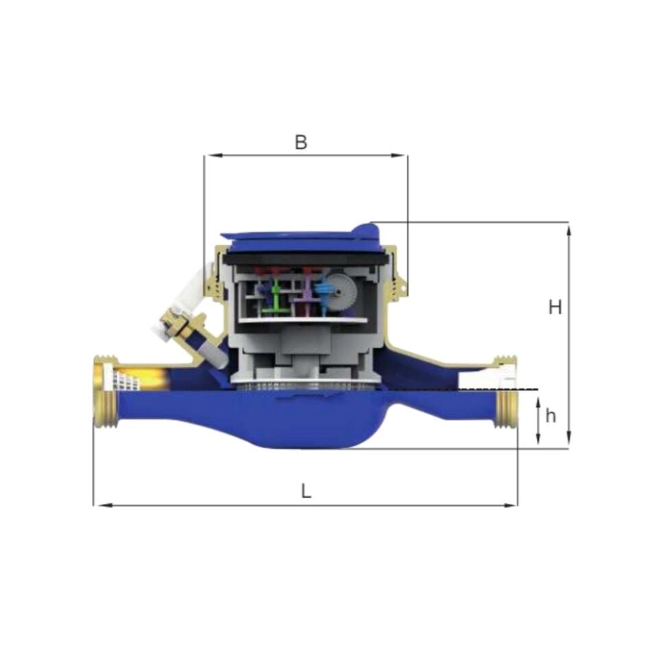 Klepsan KVS-19K DN50 Kuru Tip Çok Hüzmeli Soğuk Su Sayacı 300 mm