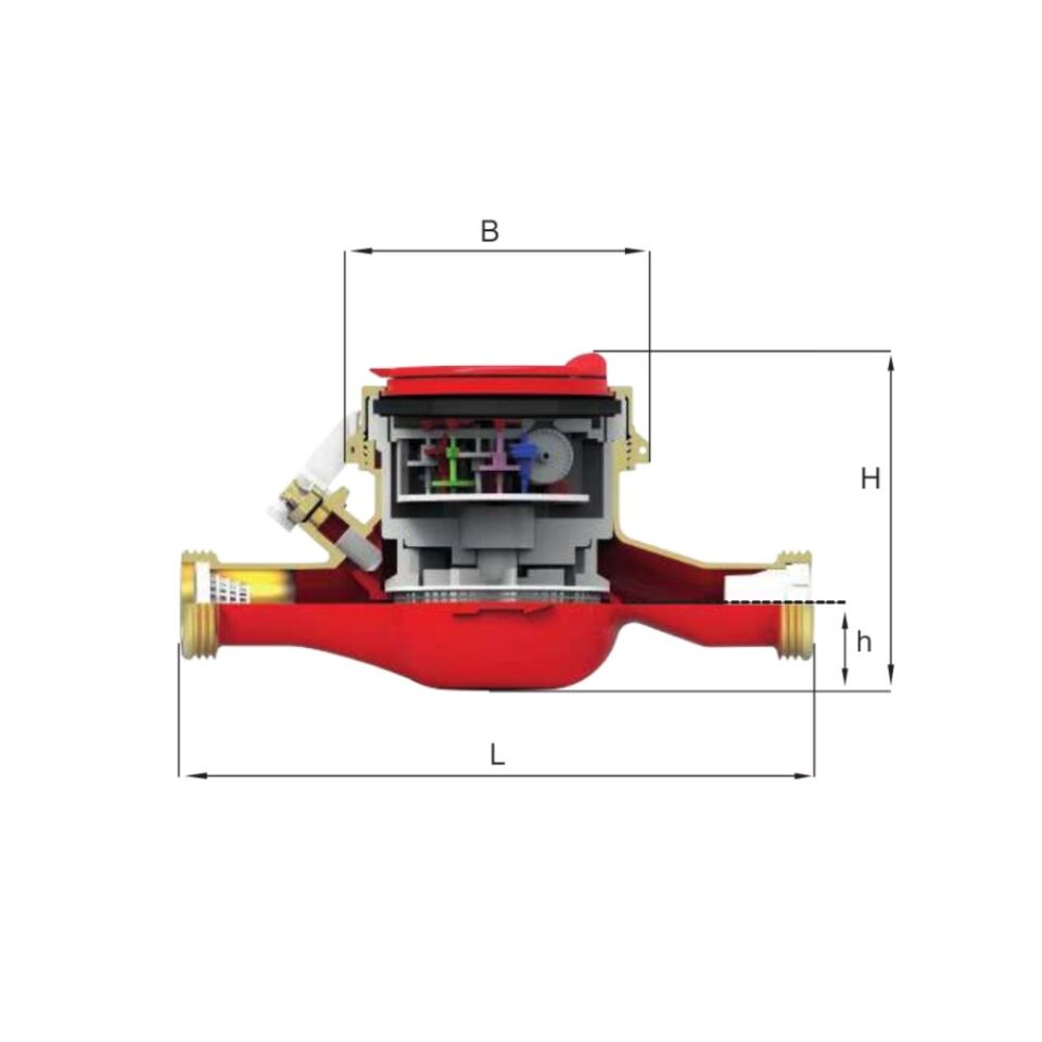 Klepsan KVS-16S DN25 Kuru Tip Çok Hüzmeli Sıcak Su Sayacı 260 mm