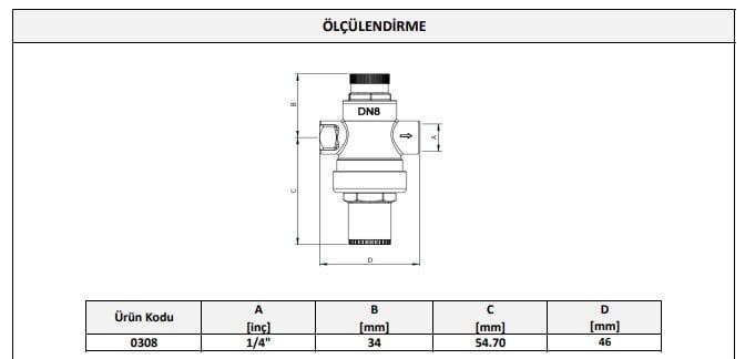 CASE - Su Basınç Düşürücü Vana 1/2''