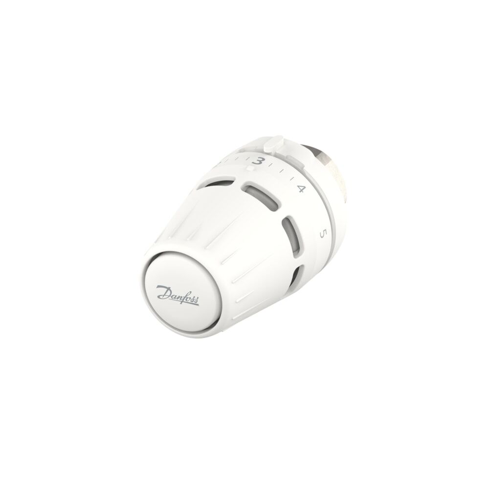 Danfoss Tilde - Regus Sıvı sensörlü, Alt ve üst sıcaklıklar limitlenebilir, M30 x 1,5 bağlantılı, 8-28°C arası ayarlanabilir, Beyaz