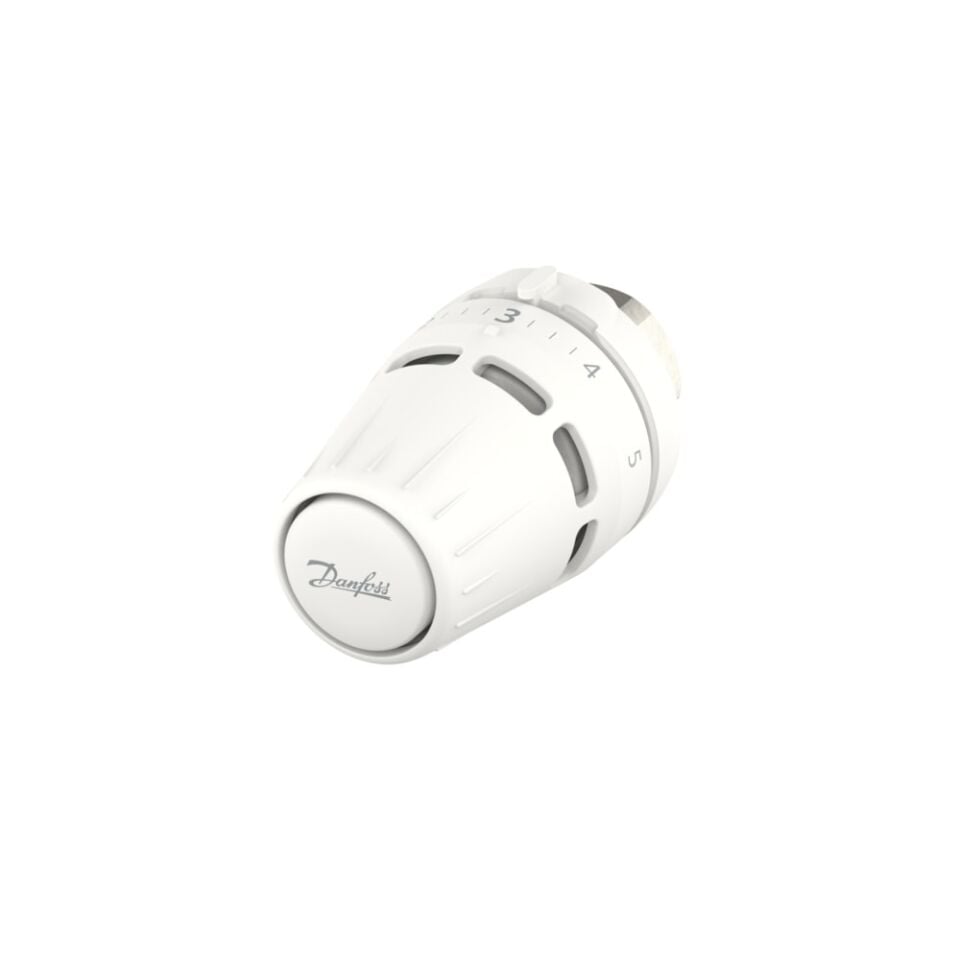 Danfoss Tilde - Regus Sıvı sensörlü, Alt ve üst sıcaklıklar limitlenebilir, M30 x 1,5 bağlantılı, 8-28°C arası ayarlanabilir, Beyaz