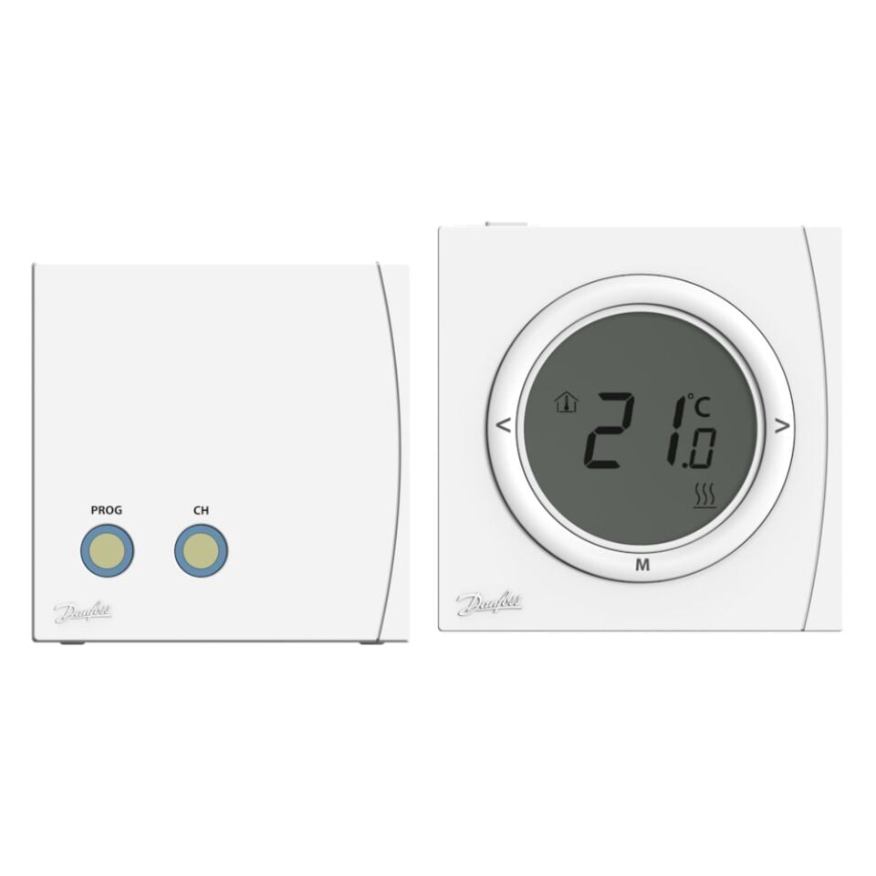 Danfoss RET 2001 B RF+RX1-S Radyo frekanslı dijital oda termostatı, 5-35°C, RX1-S Tek zone alıcısı dahil set