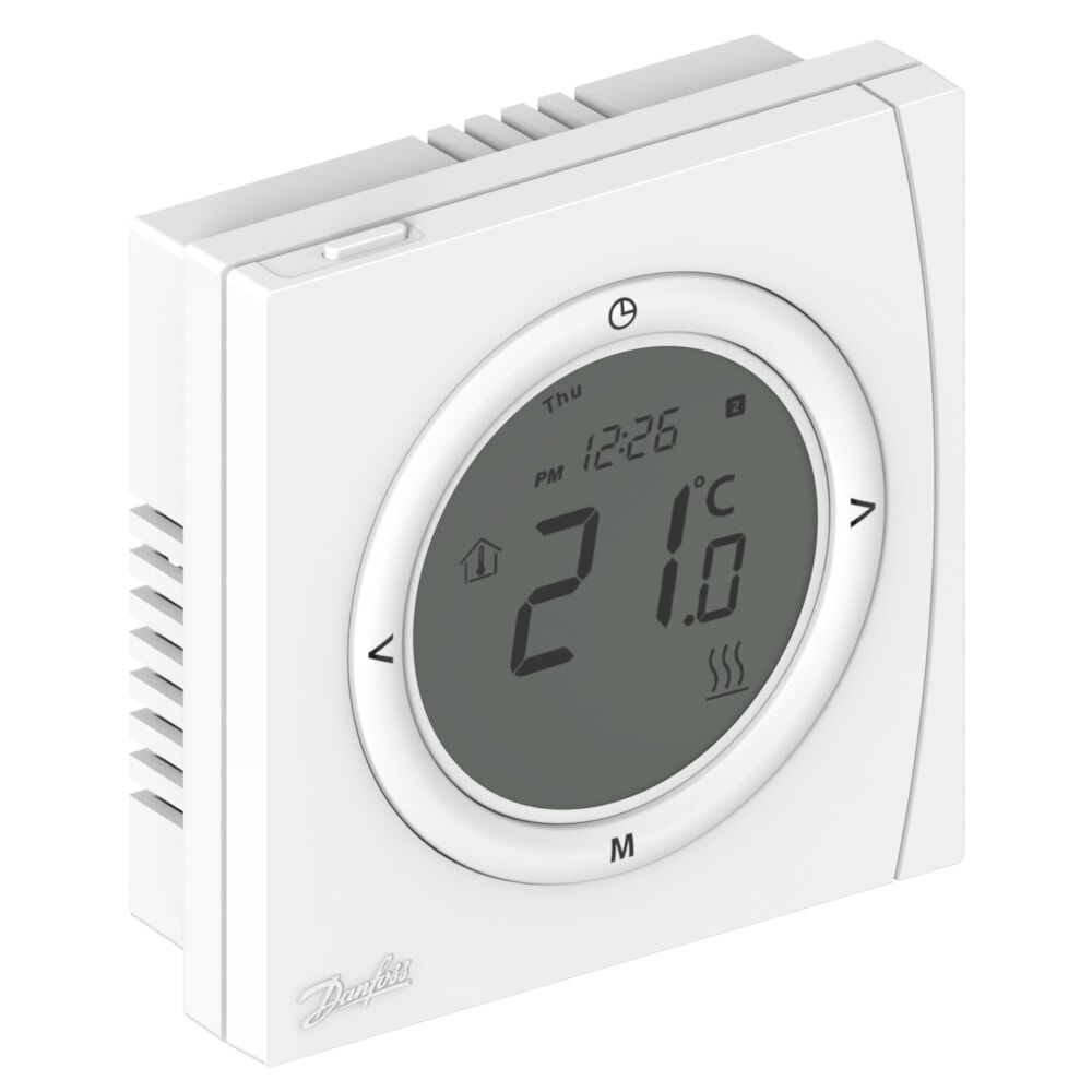 Danfoss TP 5001 M LCD ekranlı programlanabilir oda termostatı, 5-35°C, 230V Besleme, Voltajdan bağımsız kontrol