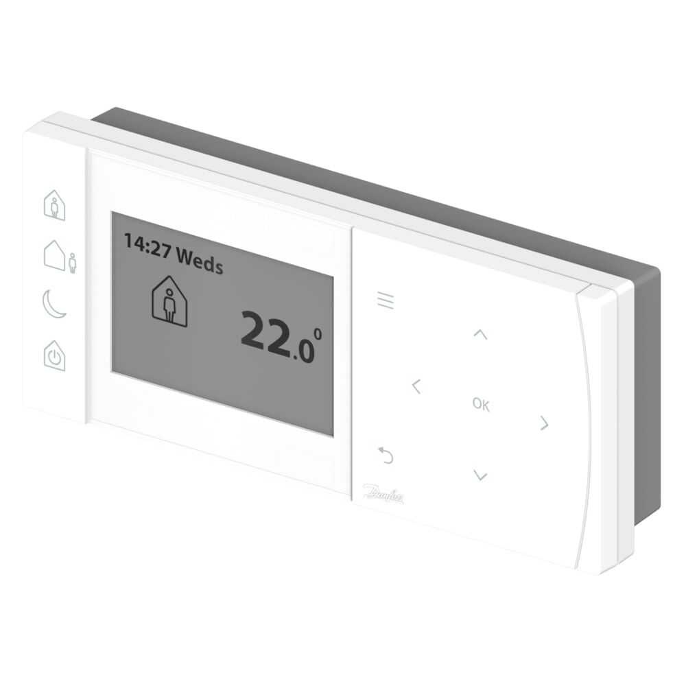 Danfoss TPOne-M LCD ekranlı programlanabilir oda termostatı, Esnek günlük ve haftalık programlama. 5-35°C Ayar aralığı. 230V beslemeli