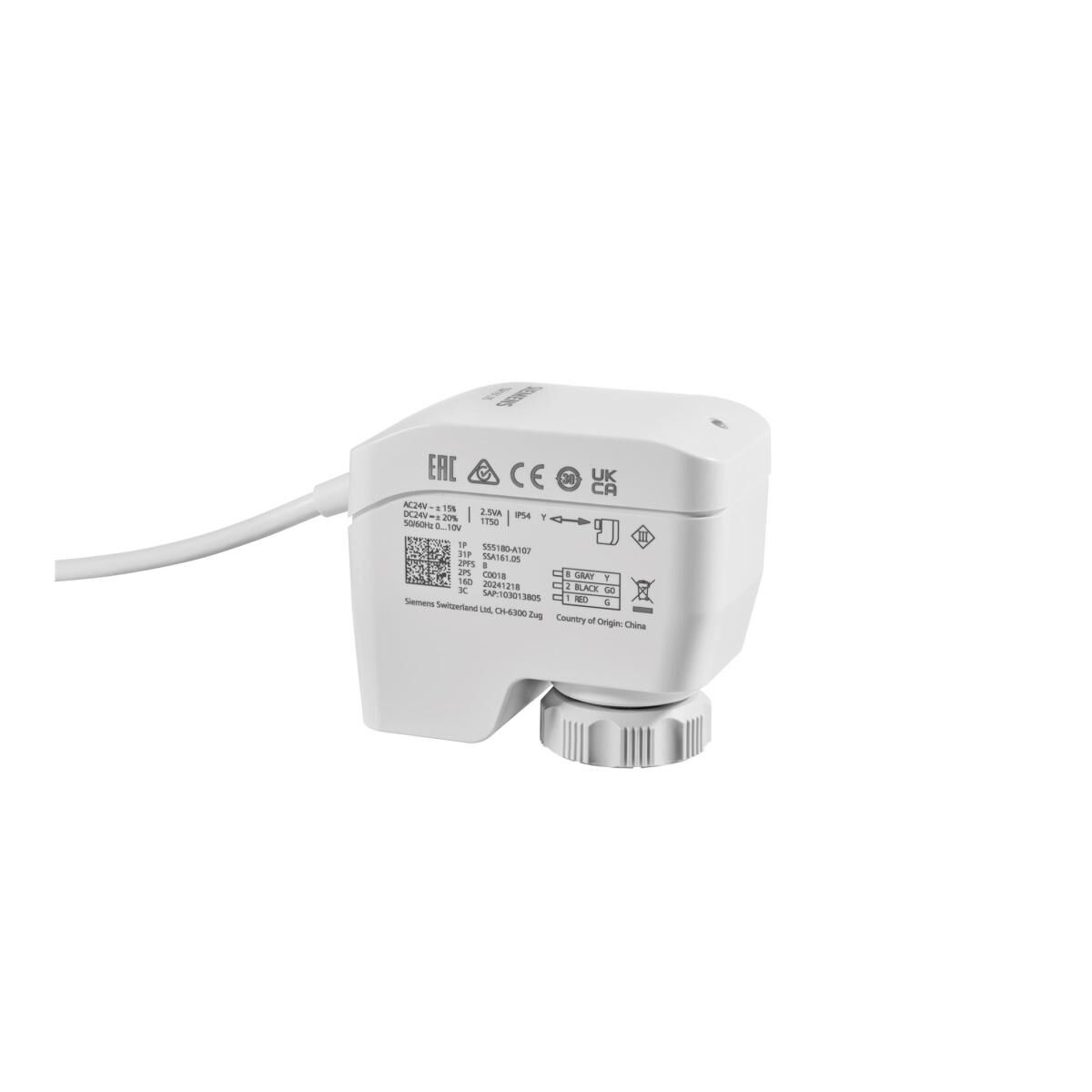 Siemens SSA161.05 Elektromotorik Vana Aktüatörü 100 N, DC 0…10 V SSA161.05 · AC/DC 24 V · DC 0-10 V · 100 N