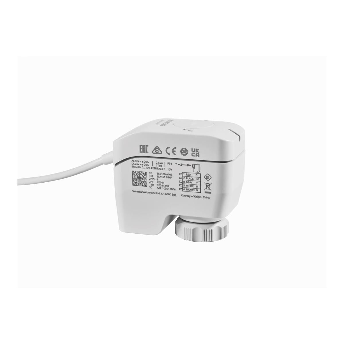 Siemens SSA161.05 Elektromotorik Vana Aktüatörü 100 N, DC 0…10 V SSA161.05HF · AC/DC 24 V · DC 0-10 V · 100 N