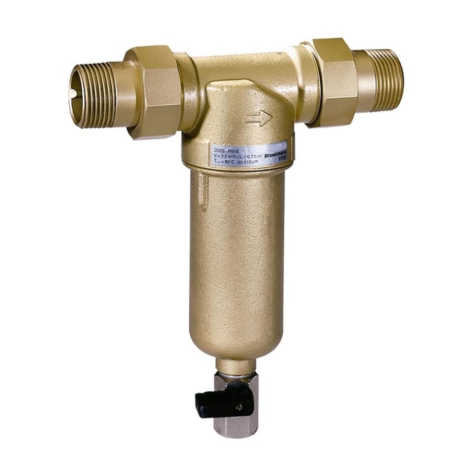 Honeywell FF06 Su Filtresi, Dişli, Rakorlu, 100 Mikron, Bronz