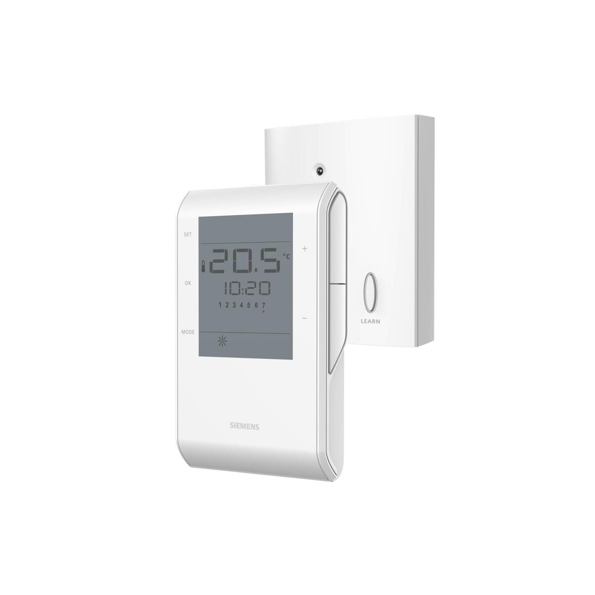 Siemens RDE Serisi Programlanabilir Dijital Oda Termostatı RDE50.1RF/SET · kablosuz set, 7 günlük program